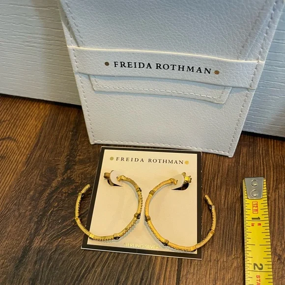 Freida Rothman Best Selling Pave Arrow Hoop Earrings, NWOT - Picture 4 of 9